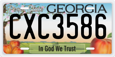 GA license plate CXC3586