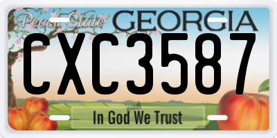 GA license plate CXC3587