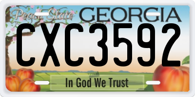 GA license plate CXC3592