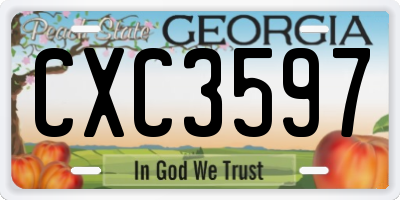GA license plate CXC3597