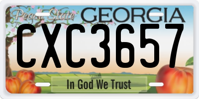 GA license plate CXC3657