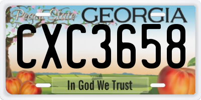 GA license plate CXC3658