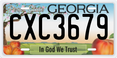 GA license plate CXC3679
