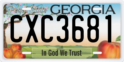 GA license plate CXC3681