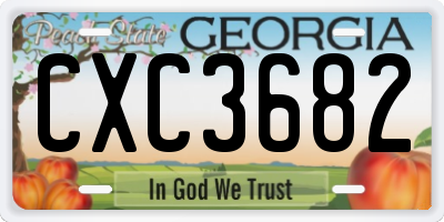 GA license plate CXC3682
