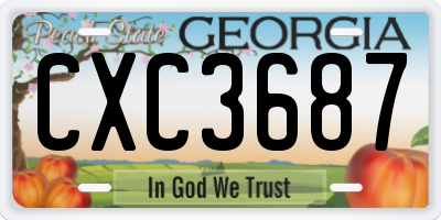 GA license plate CXC3687