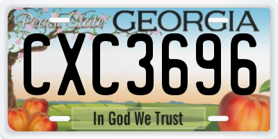 GA license plate CXC3696