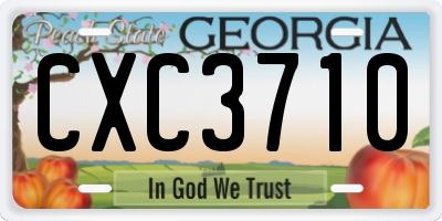GA license plate CXC3710