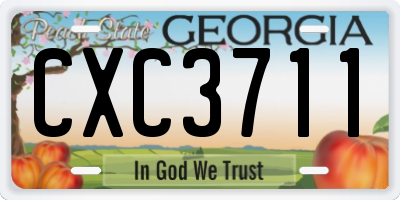 GA license plate CXC3711