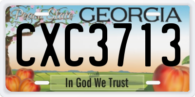 GA license plate CXC3713