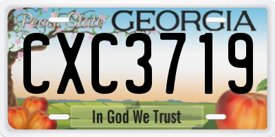 GA license plate CXC3719