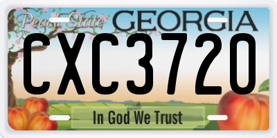 GA license plate CXC3720