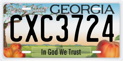 GA license plate CXC3724