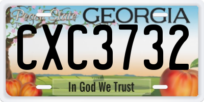 GA license plate CXC3732