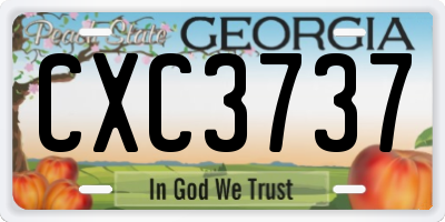 GA license plate CXC3737