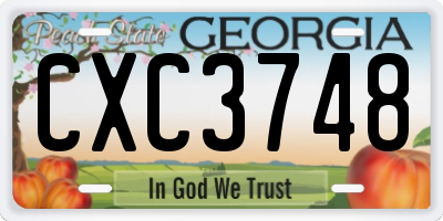 GA license plate CXC3748
