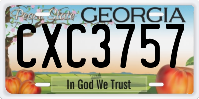GA license plate CXC3757