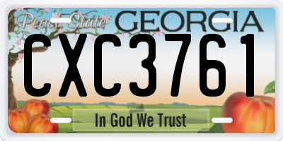 GA license plate CXC3761