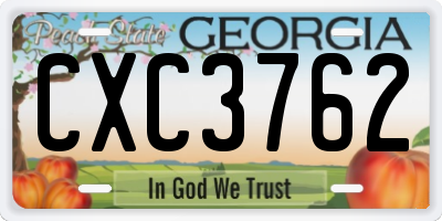GA license plate CXC3762