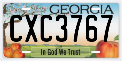 GA license plate CXC3767