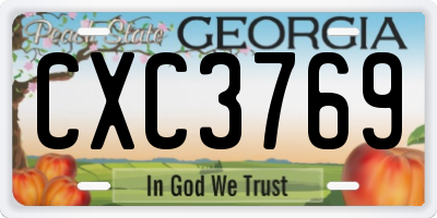 GA license plate CXC3769