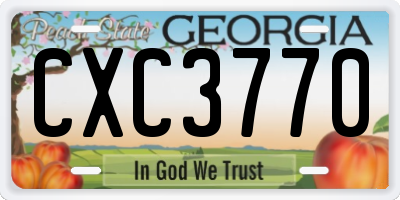 GA license plate CXC3770