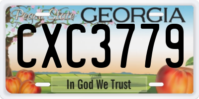 GA license plate CXC3779