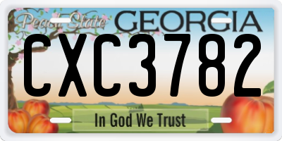 GA license plate CXC3782