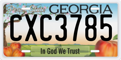 GA license plate CXC3785