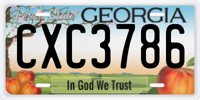 GA license plate CXC3786