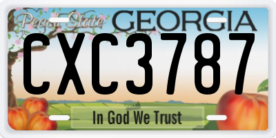 GA license plate CXC3787