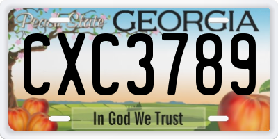 GA license plate CXC3789