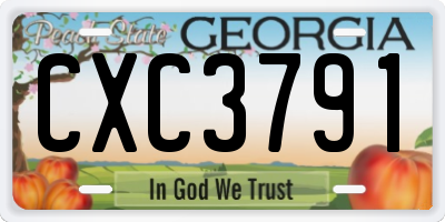 GA license plate CXC3791