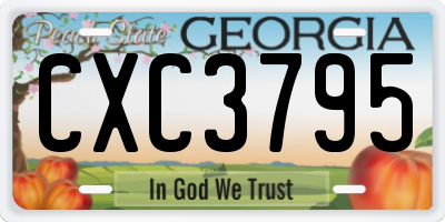 GA license plate CXC3795