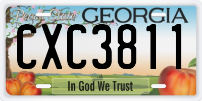 GA license plate CXC3811