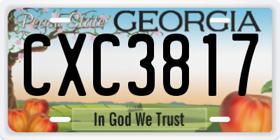 GA license plate CXC3817