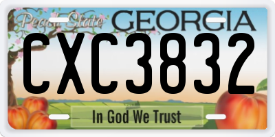 GA license plate CXC3832