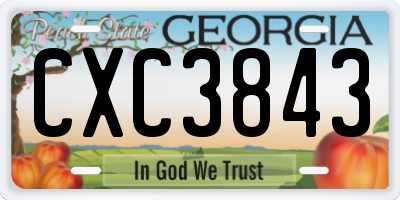 GA license plate CXC3843