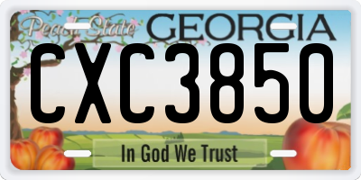 GA license plate CXC3850