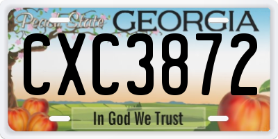 GA license plate CXC3872