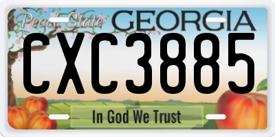 GA license plate CXC3885