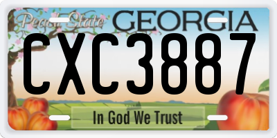GA license plate CXC3887