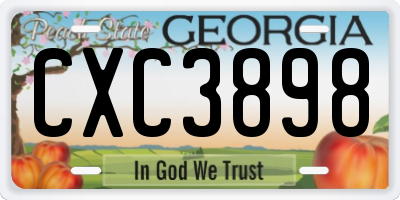GA license plate CXC3898
