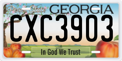 GA license plate CXC3903