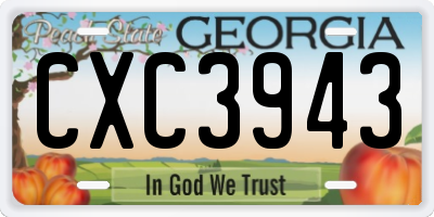 GA license plate CXC3943