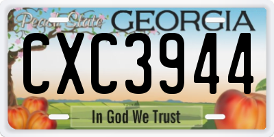 GA license plate CXC3944