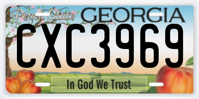 GA license plate CXC3969