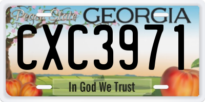 GA license plate CXC3971