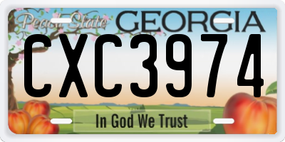 GA license plate CXC3974