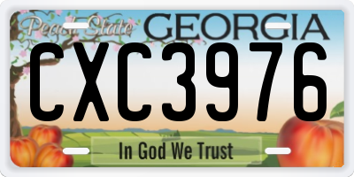 GA license plate CXC3976